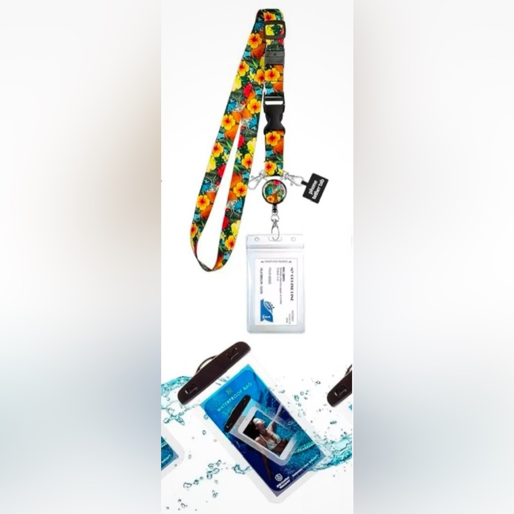 Waterproof Phone Pouch with Lanyard and Adjustable Key/Card Holder Clip